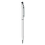 Stylo à  bille twist en aluminium avec revêtement antibactérien et clip chromé brillant. ISO 22196. Encre bleue.-Blanc-8719941050549-3