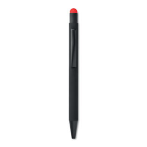 Stylo poussoir stylet en aluminium. Le corps du stylo a une couleur ensous couche qui correspond au stylet après la gravure au laser. Encrebleue.-Rouge-8719941010765