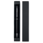 Stylo bille touch twist en aluminium. Encre bleue. Présenté dans boite cartonnée assortie.-Noir-8719941009776