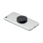 Accessoire téléphonique pliable de forme ronde en ABS avec fonction support  et socle de téléphone. Autocollant 3M au dos du produit.-Noir-8719941043961-3