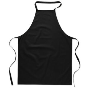 Tablier de cuisine en  coton 180 gr/m². Pratique pour votre cuisine quotidienne.  Produit sous une norme certifiée contre l'utilisation de substances nocives dans le textile.-Noir-8719941012028