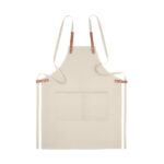 Tablier de cuisine réglable avec 2 poches frontales en coton/toile organique de 340 gr/m². Produit sous une norme certifiée pour l'utilisation de substances nocives dans le textile. Présenté dans une boîte individuelle.-Beige-8719941053472-2