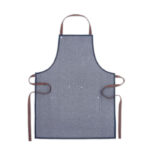 Tablier de cuisine réglable avec 3 poches avant en denim 240 gr/m² avec bretelles en coton.  Présenté dans une boîte individuelle.-Bleu-8719941053793-3