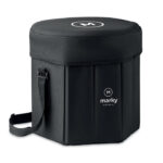 Siège ou table pliable en polyester 600D avec sac isotherme avec feuille d'aluminium et sangle de transport. Poids maximum 80 kg.-Noir-8719941056213-5