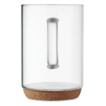 Mug en verre borosilicate avec base en liège. Capacité : 400 ml.-Transparent-8719941056527-3