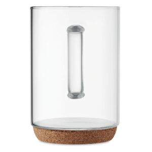 Mug en verre borosilicate avec base en liège. Capacité : 400 ml.-Transparent-8719941056527-3