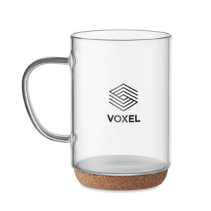 Mug en verre borosilicate avec base en liège. Capacité : 400 ml.-Transparent-8719941056527-5