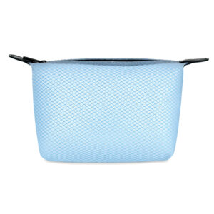 Trousse de toilette en maille EVA transparente avec fermeture à  glissière noire.-Transparent Bleu-8719941046146