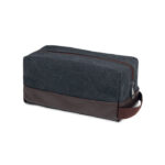 Sac à  cosmétiques avec une fermeture éclair en toile lavée de 450 gr/m² de haute qualité. La doublure est en RPET 210D. Poignée latérale et fond en PU recyclé.-Noir-8719941053816-2