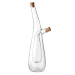Bouteille d'huile et de vinaigre en verre borosilicate avec bouchon en liège. Capacité extérieure : 300 ml. Capacité intérieure : 80 ml. huile et vinaigre non fournis.-Transparent-8719941055360