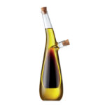 Bouteille d'huile et de vinaigre en verre borosilicate avec bouchon en liège. Capacité extérieure : 300 ml. Capacité intérieure : 80 ml. huile et vinaigre non fournis.-Transparent-8719941055360-2