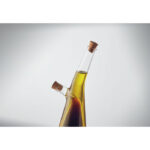 Bouteille d'huile et de vinaigre en verre borosilicate avec bouchon en liège. Capacité extérieure : 300 ml. Capacité intérieure : 80 ml. huile et vinaigre non fournis.-Transparent-8719941055360-6